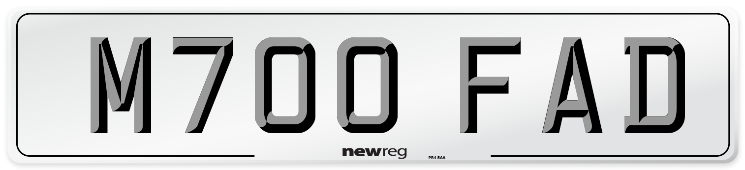 M700 FAD Number Plate from New Reg